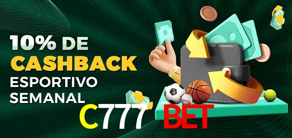 10% de bônus de cashback na C777 Bet